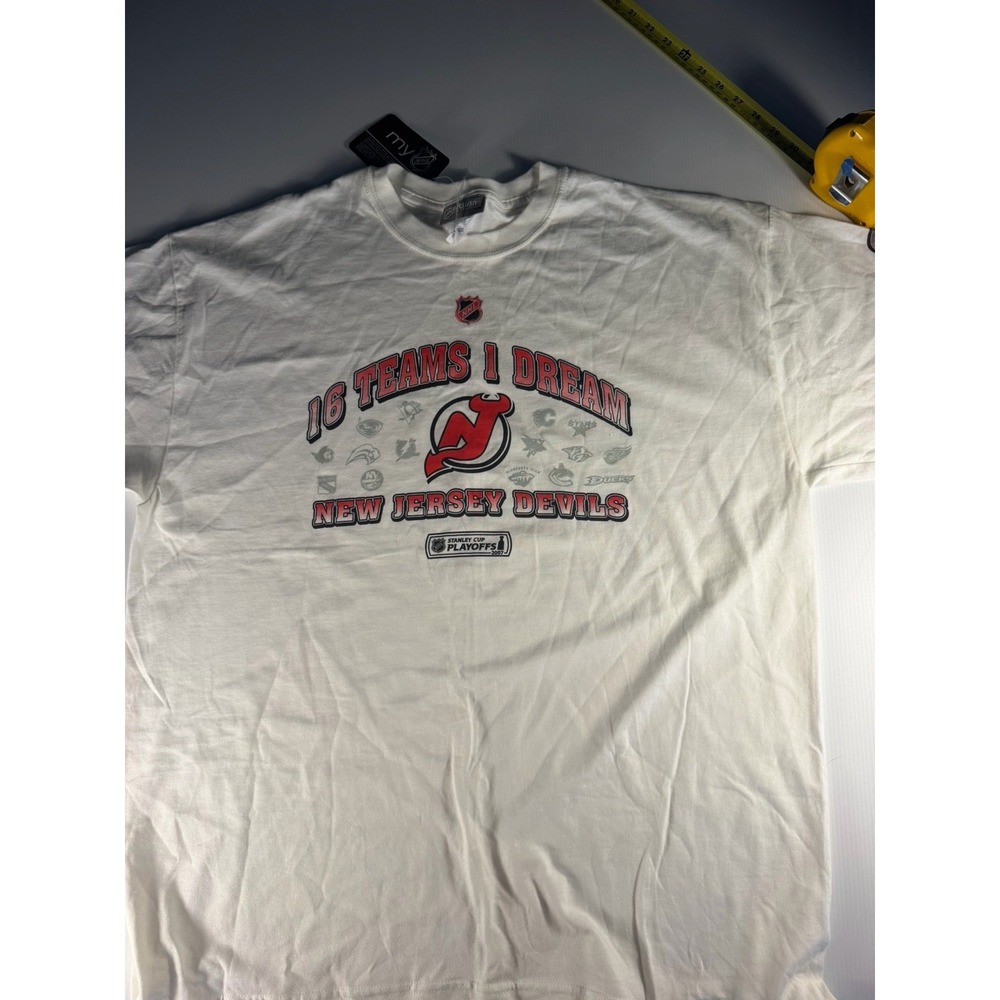 NWT New Jersey Devils 2007 Stanley Cup Playoffs NHL T-Shirt XL 25th Anniversary